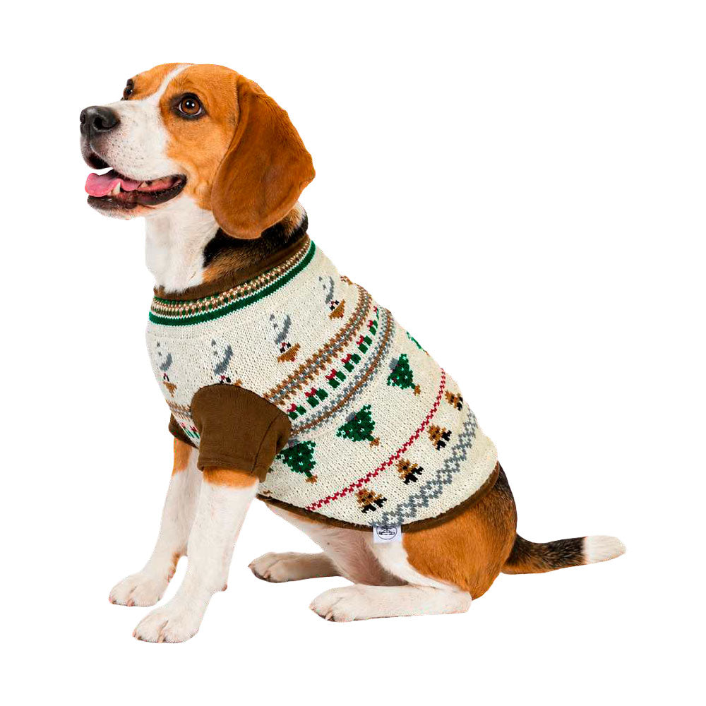 ZOOETERS - Suéter Navideño Beige Para Perro