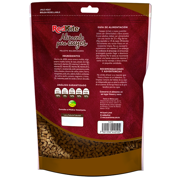 Redkite Alimento Cuyo 850 Gr Cuyo Pellet