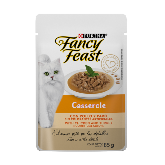 FANCY FEAST - Alimento Húmedo Casserole Pavo Y Pollo Pouch 85 g