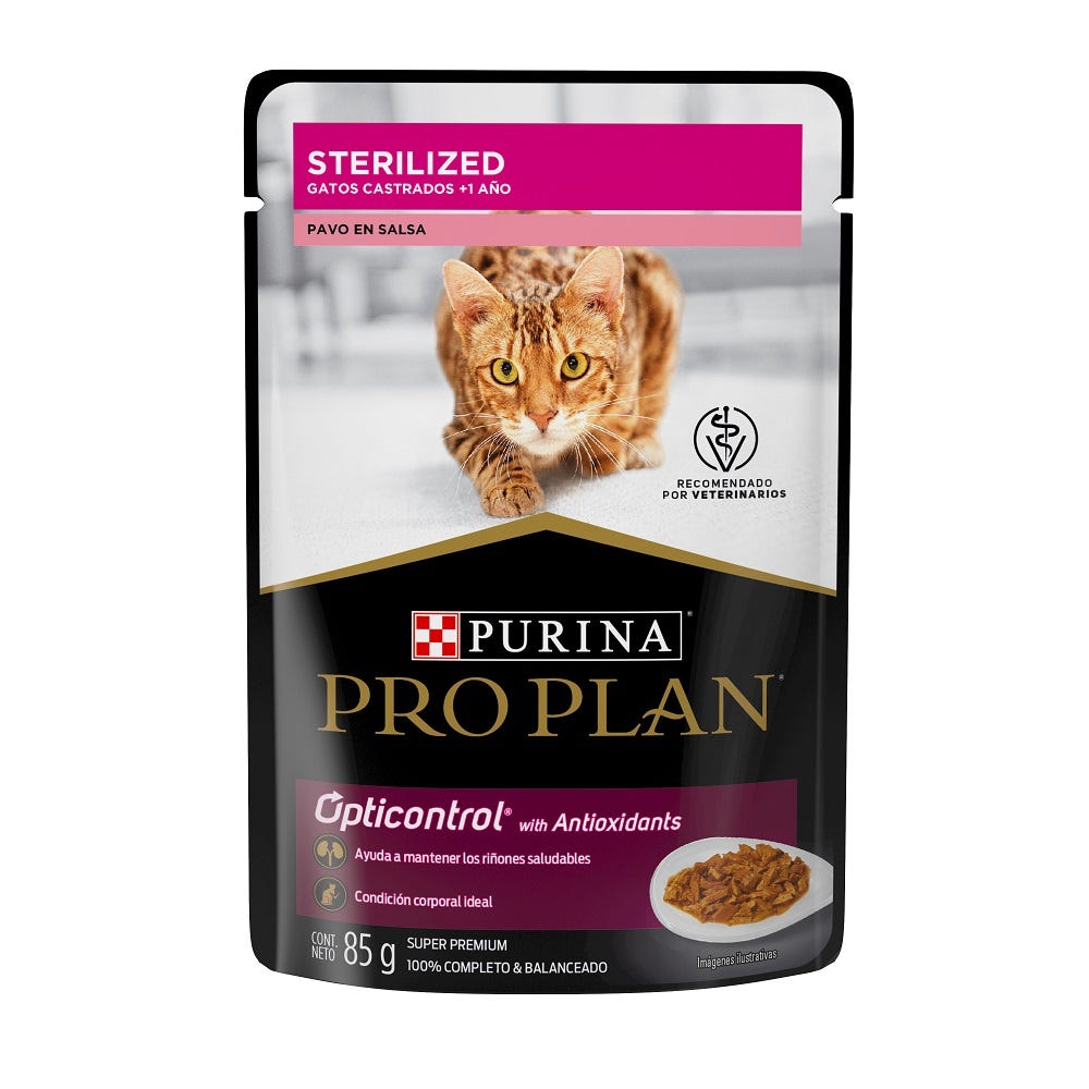 PRO PLAN - Alimento Húmedo Para Gato Esterilizado Pavo Pouch 85 g