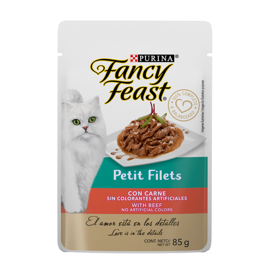 FANCY FEAST - Alimento Húmedo Petit Filete Carne Pouch 85 g
