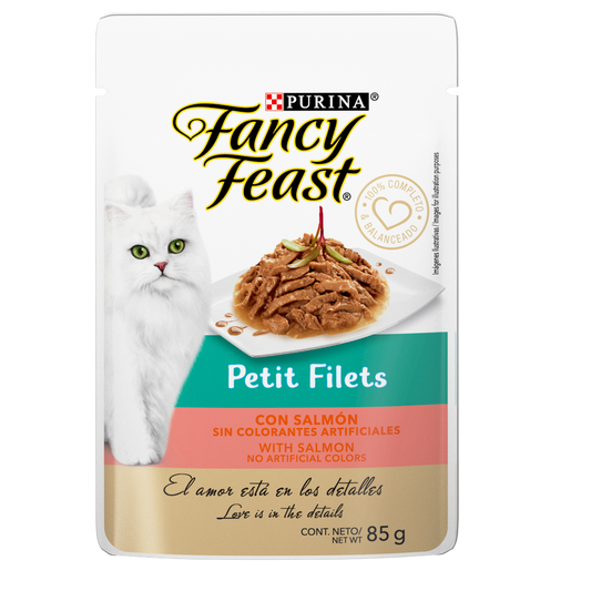 FANCY FEAST - Alimento Húmedo Petit Filete Salmón Pouch 85 g