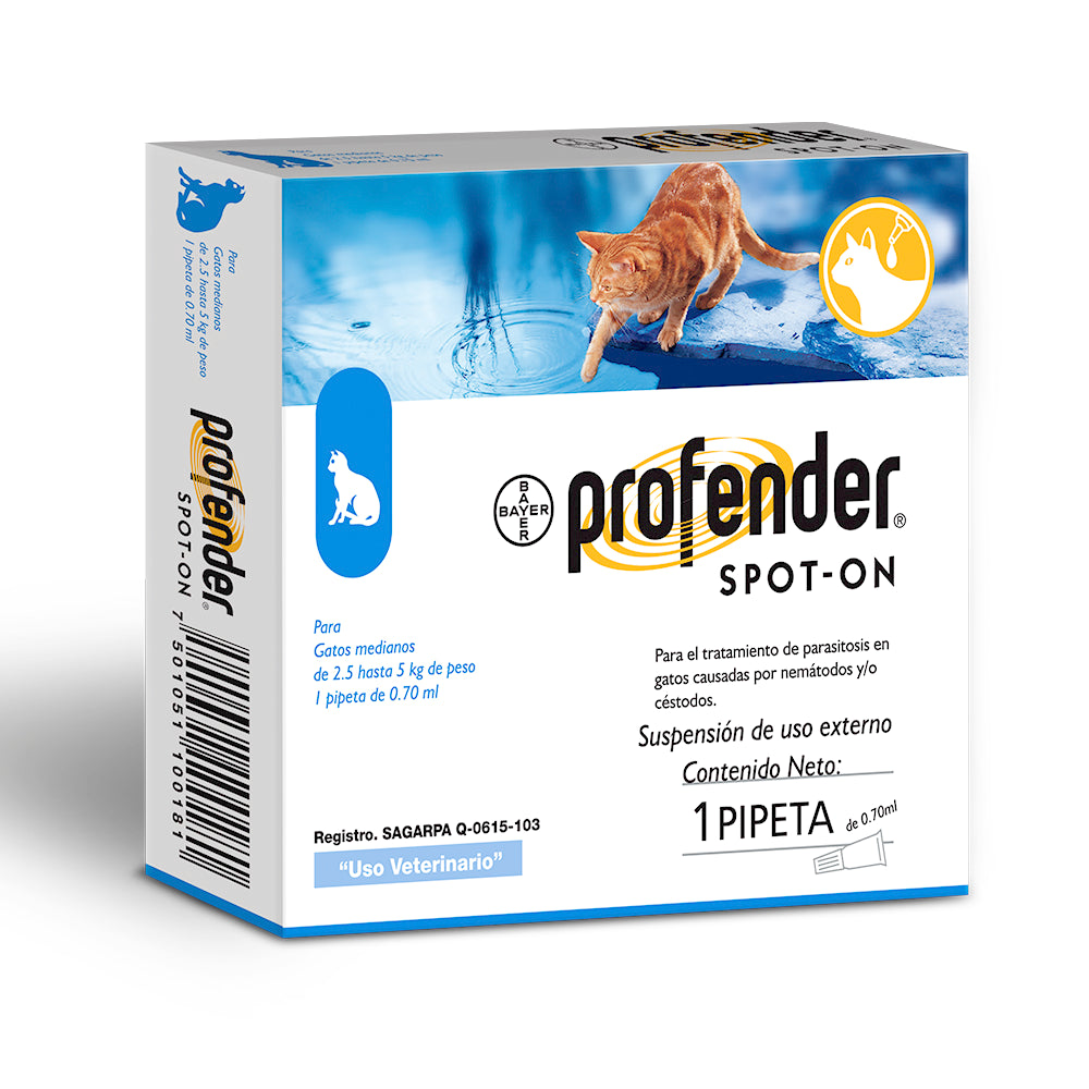 PROFENDER- Desparasitante Intestinal Para Gatos Medianos En Pipeta