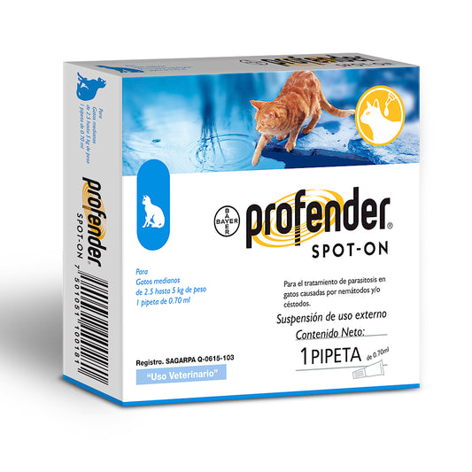PROFENDER- Desparasitante Intestinal Para Gatos Medianos En Pipeta