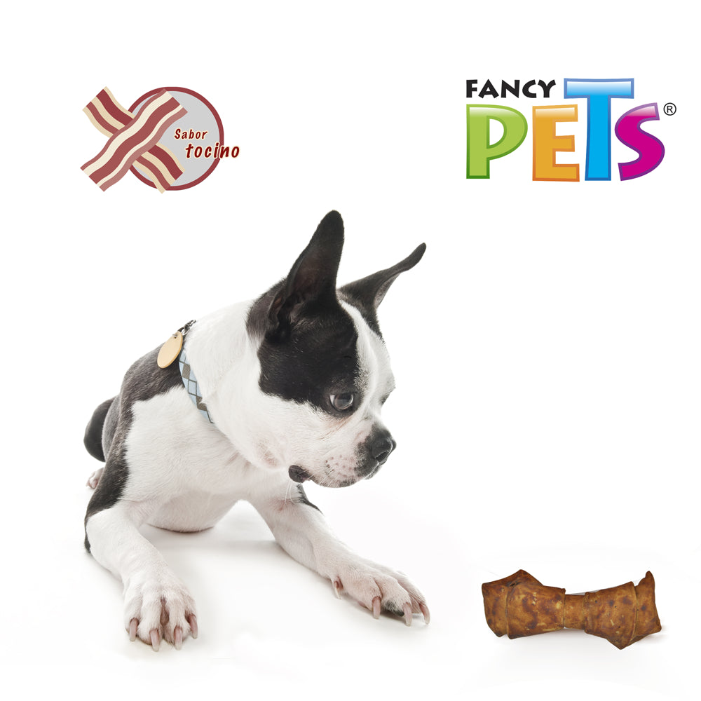 FANCY PETS - Carnaza De Hueso Para Perro Sabor Tocino (10-13cm)