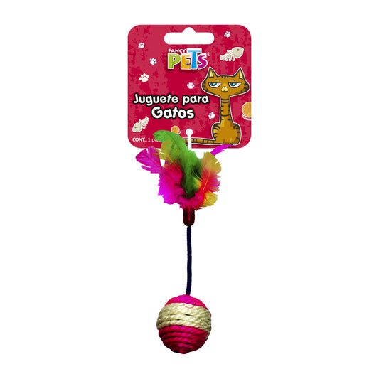 FANCY PETS - Juguete para Gato Pelota con Plumas