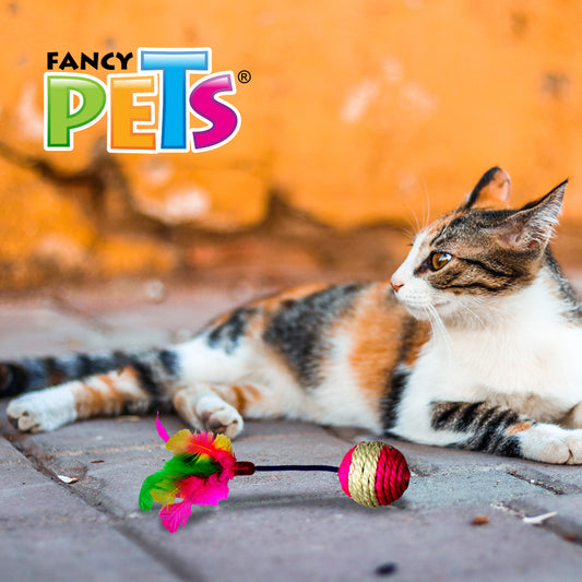 FANCY PETS - Juguete para Gato Pelota con Plumas