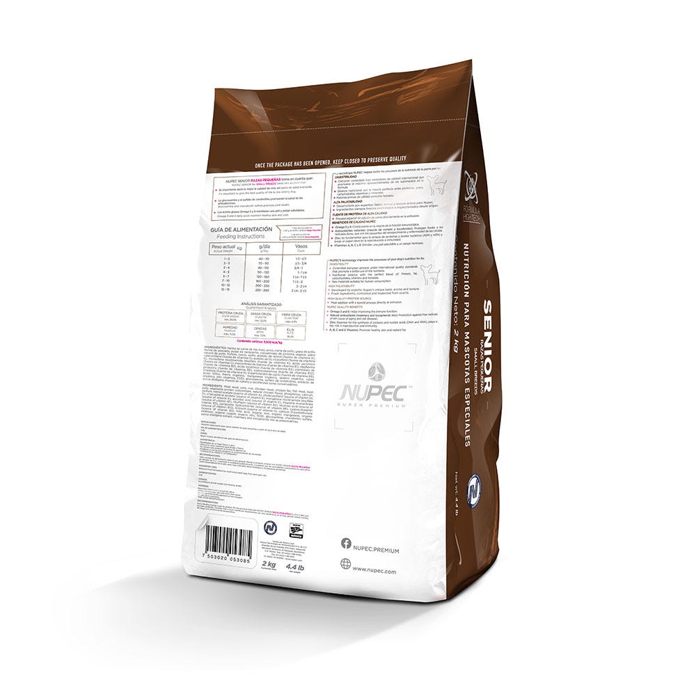 NUPEC - Alimento Seco Para Perro Senior Razas Pequeñas 8 Kg