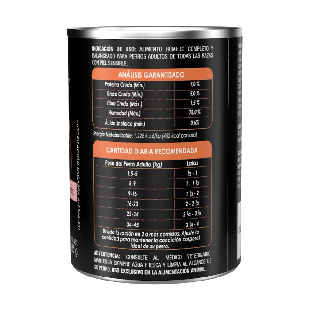 PRO PLAN - Alimento Húmedo Para Perro Adulto Piel Sensible Salmón y Arroz 368 g