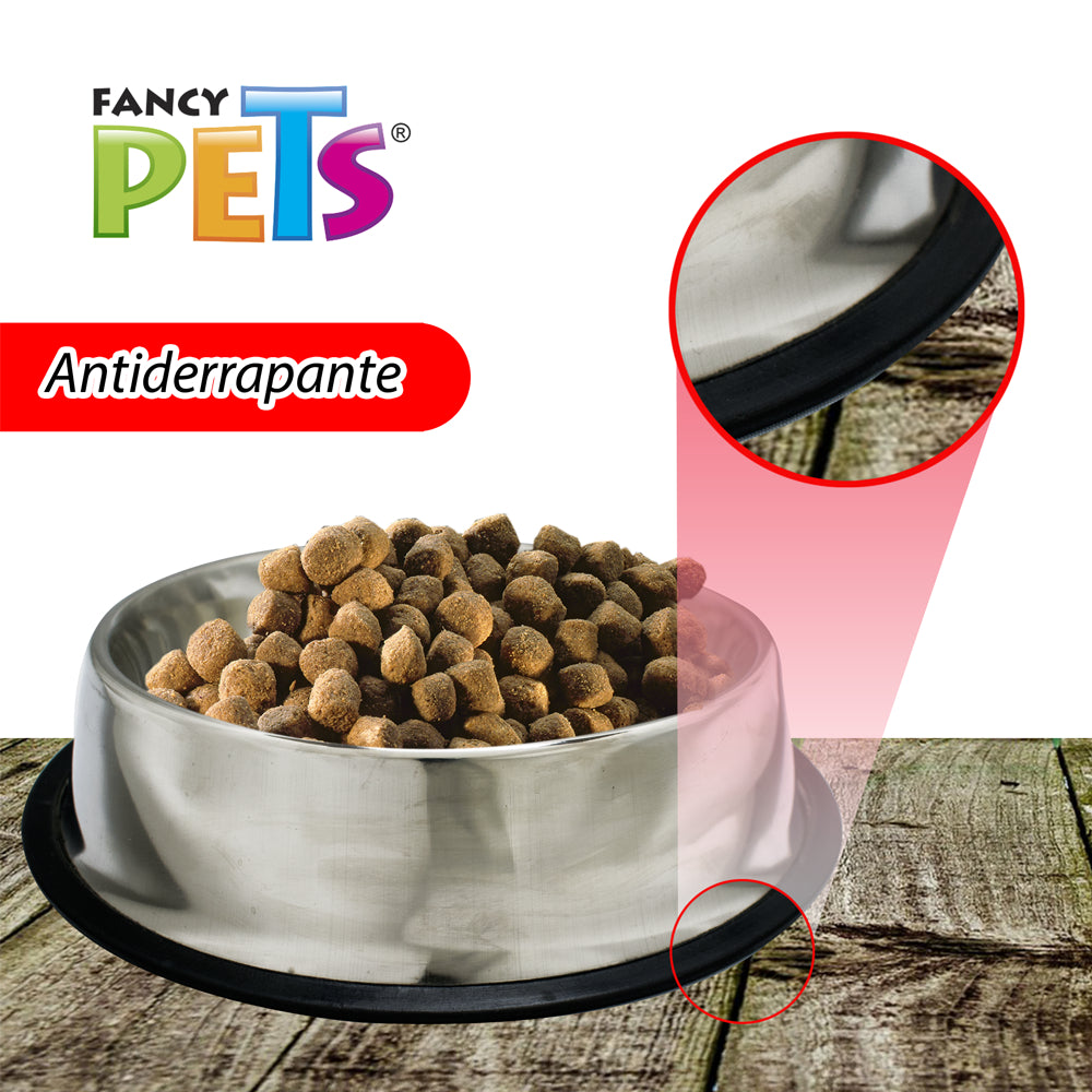FANCY PETS - Plato de Acero Para Alimento De Mascotas 1.8 kg (64 oz)